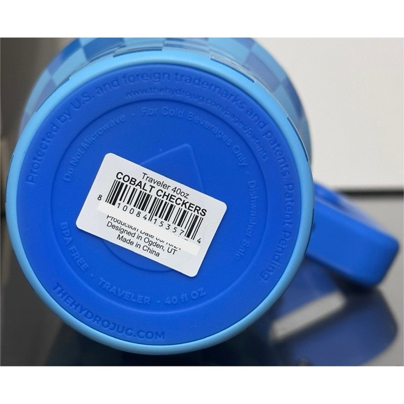 HydroJug 40oz Traveler, COBALT BLUE CHECKERS - Picture 4 of 4